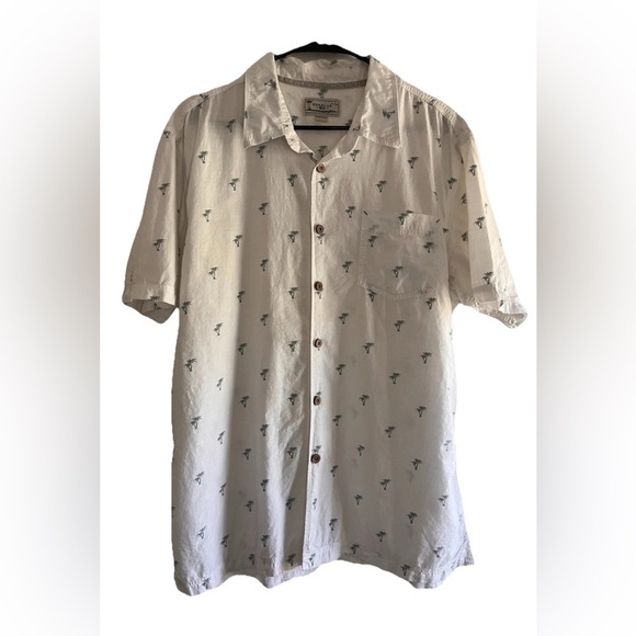 HONOLUA MENS PALM TREES HAWAIIAN BUTTON DOWN SHIRT 100% COTTON SIZE LARGE - Picture 1 of 6